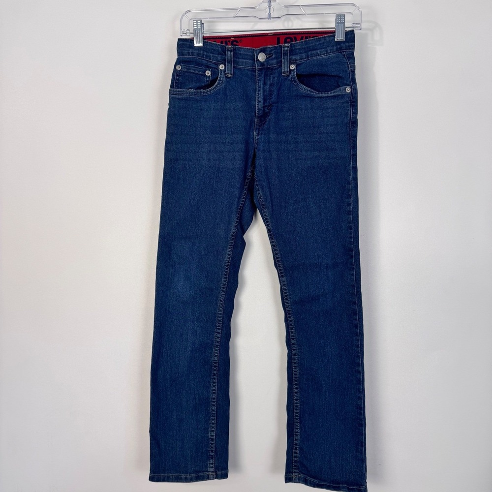 Levi's 511 Slim Jeans Boys Size 12 Reg Blue Dark Wash Stretch Denim